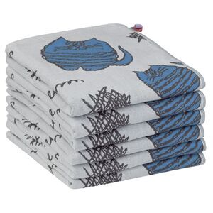 Kitty Absorbent with Hanging Loop, Dishcloths 14 x 16 Inch 6 Pack Blue